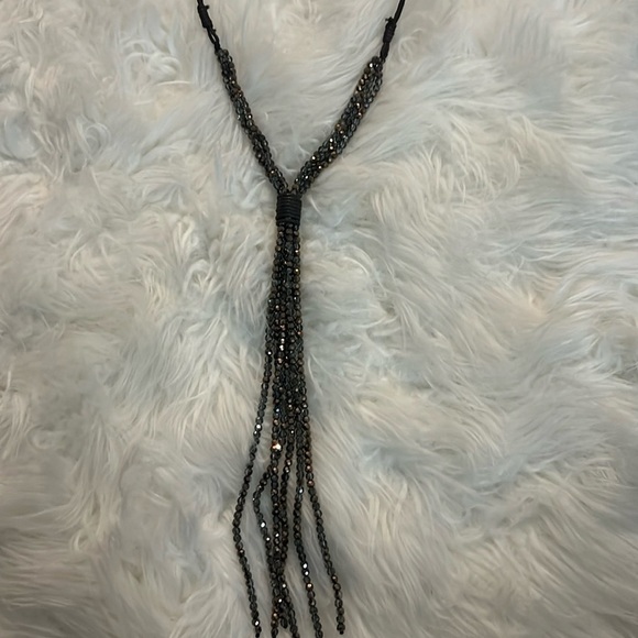 Chicos Gold/Brown Tassle Necklace - Picture 3 of 7